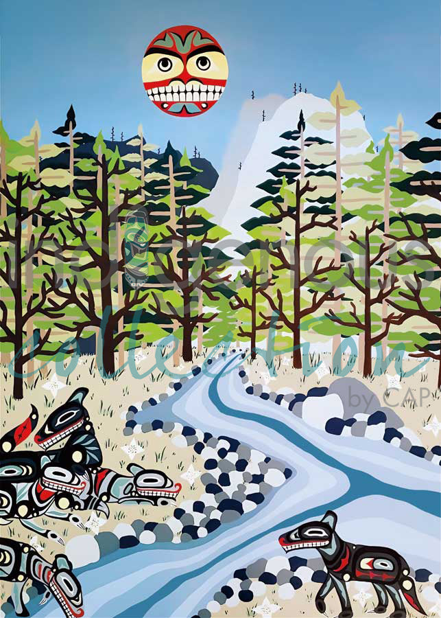 Wolves and Moon by artist Brandy Tabor