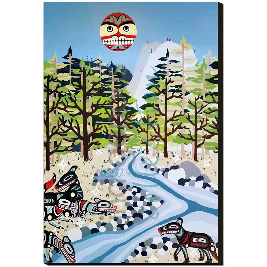 Wolves and Moon by artist Brandy Tabor - Gwich'in/Inuvialuit. Indigenous Collection