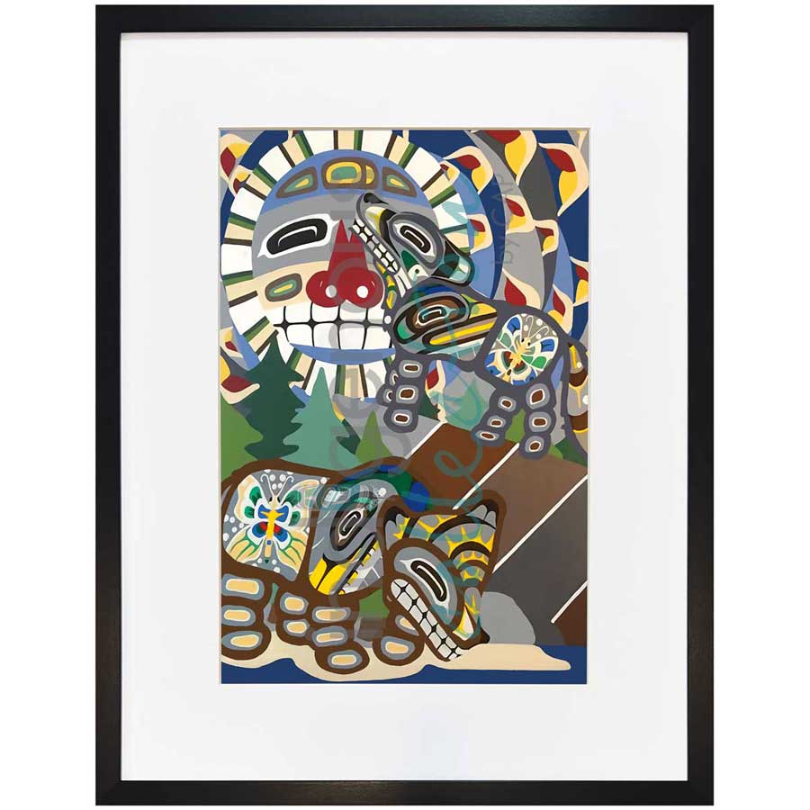 Wolf, Bear and Sun by artist Brandy Tabor - Gwich'in/Inuvialuit. Indigenous Collection
