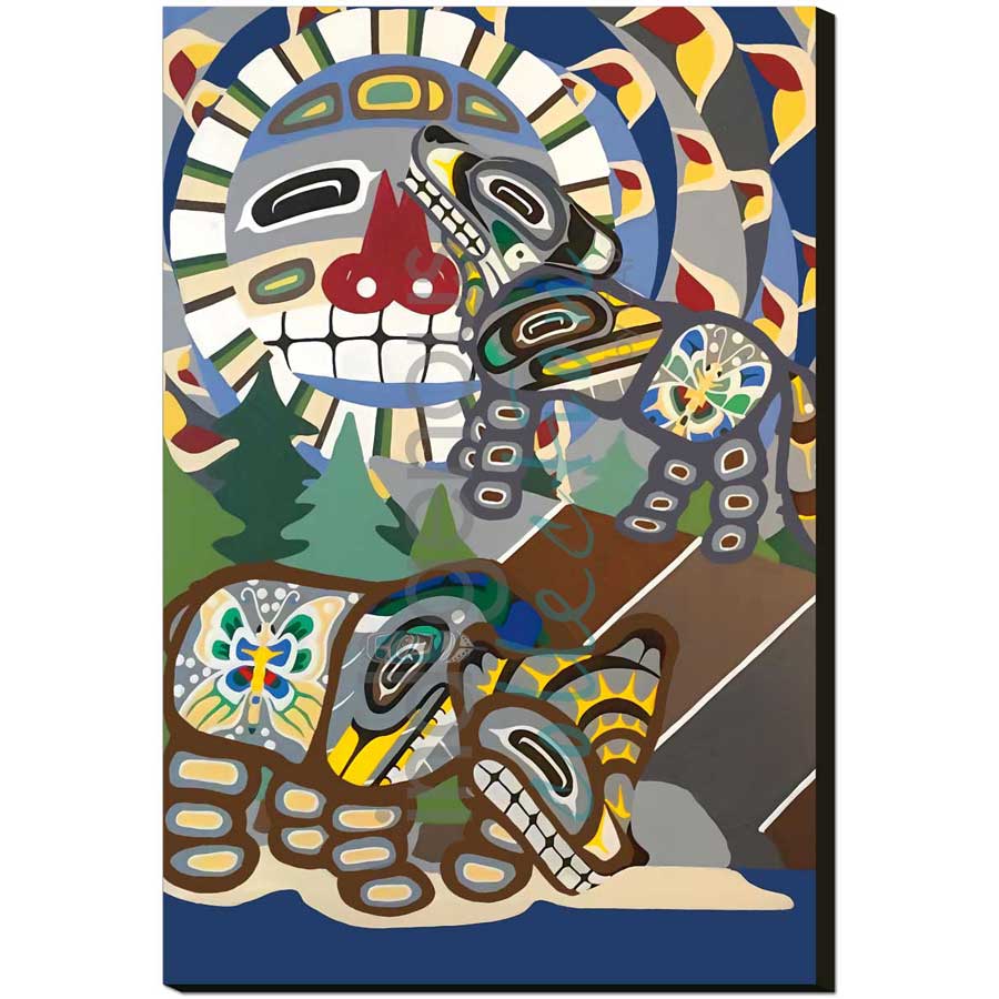 Wolf, Bear and Sun by artist Brandy Tabor - Gwich'in/Inuvialuit. Indigenous Collection
