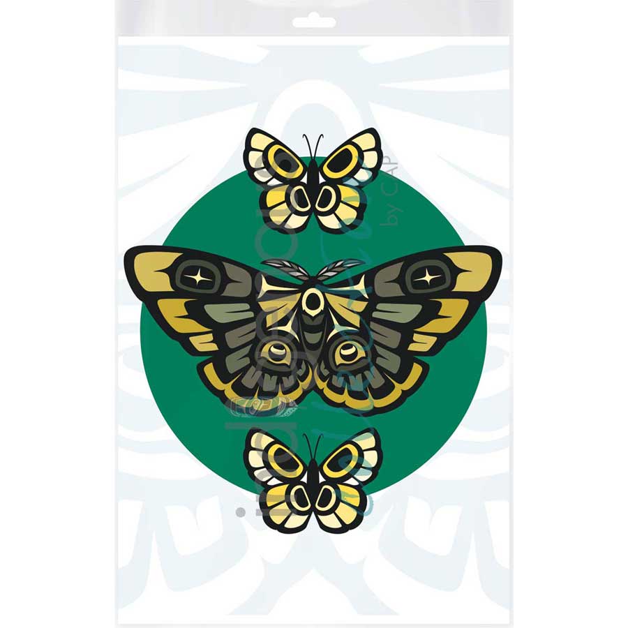 Moth and Butterflies by artist Chantelle Trainor-Matties - Nisga'a/Métis. Indigenous Collection
