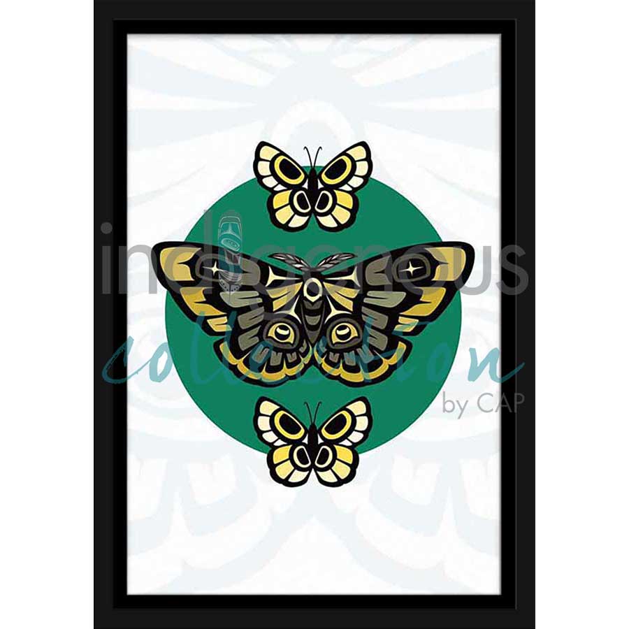 Moth and Butterflies by artist Chantelle Trainor-Matties - Nisga'a/Métis. Indigenous Collection