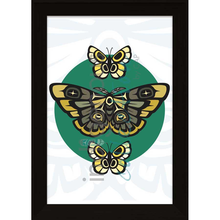 Moth and Butterflies by artist Chantelle Trainor-Matties - Nisga'a/Métis. Indigenous Collection