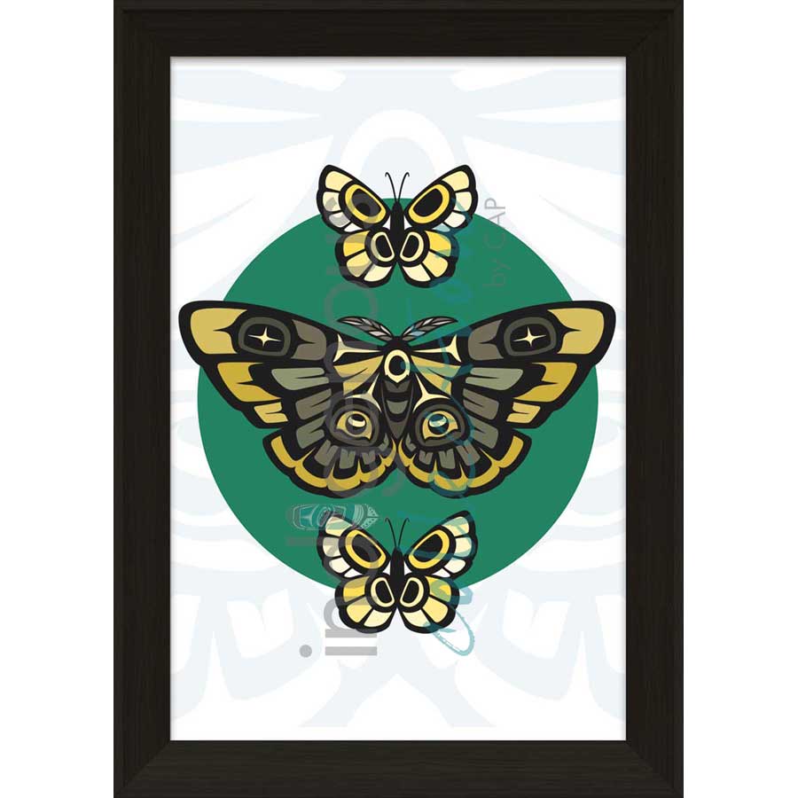 Moth and Butterflies by artist Chantelle Trainor-Matties - Nisga'a/Métis. Indigenous Collection