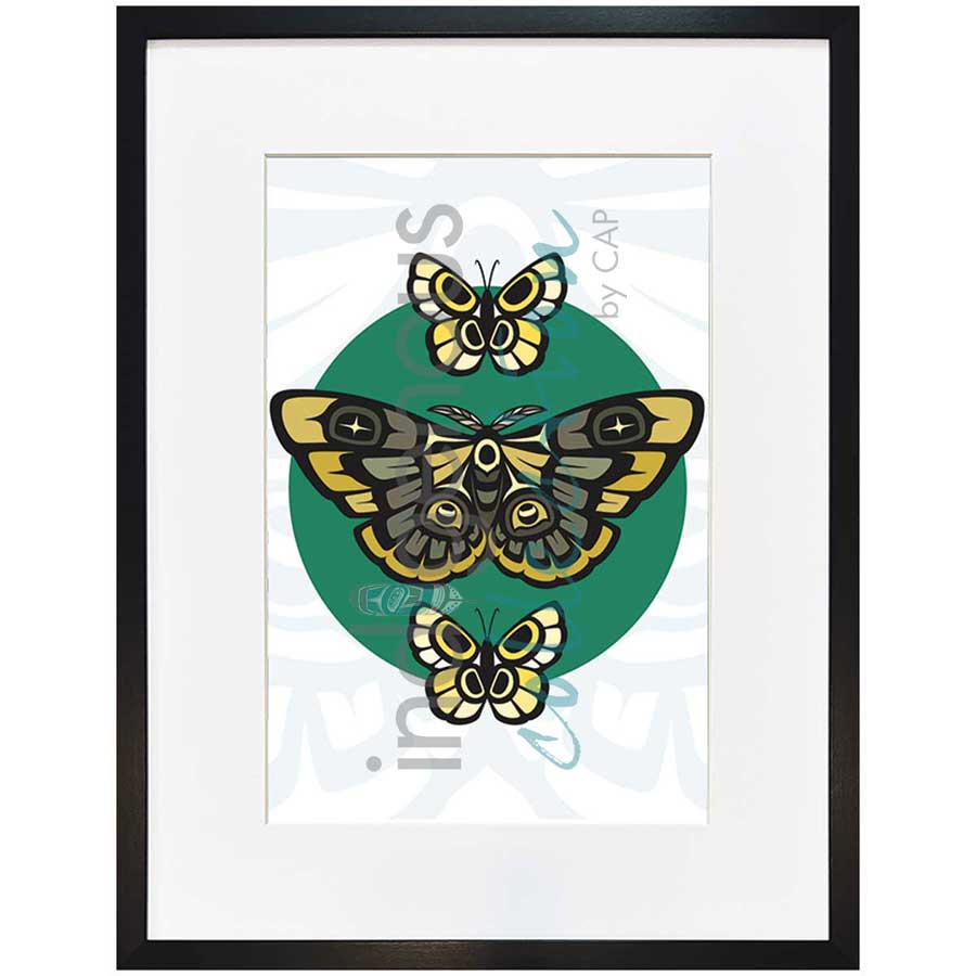 Moth and Butterflies by artist Chantelle Trainor-Matties - Nisga'a/Métis. Indigenous Collection