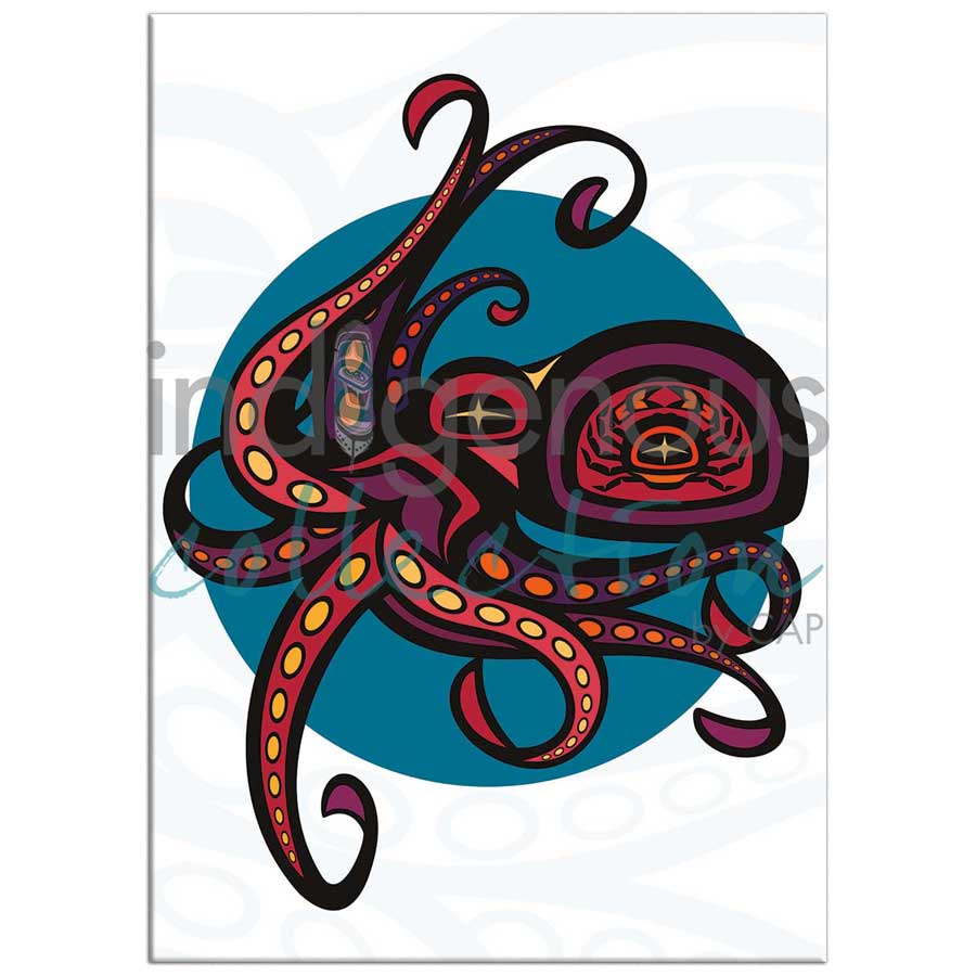Octopus Magnet by artist Chantelle Trainor-Matties. Indigenous Collection.