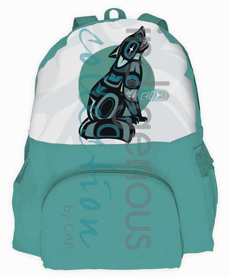 Wolf Foldable Travel Backpack by artist Chantelle Trainor-Matties