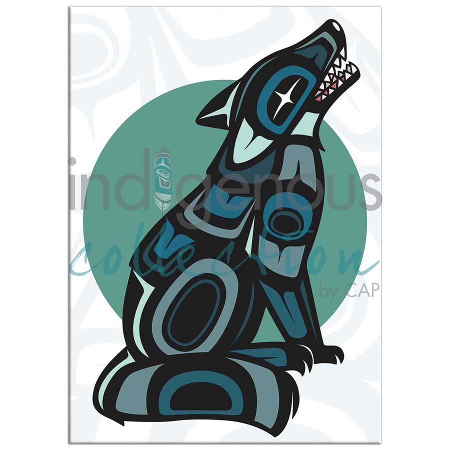 Wolf Magnet by artist Chantelle Trainor-Matties. Indigenous Collection.