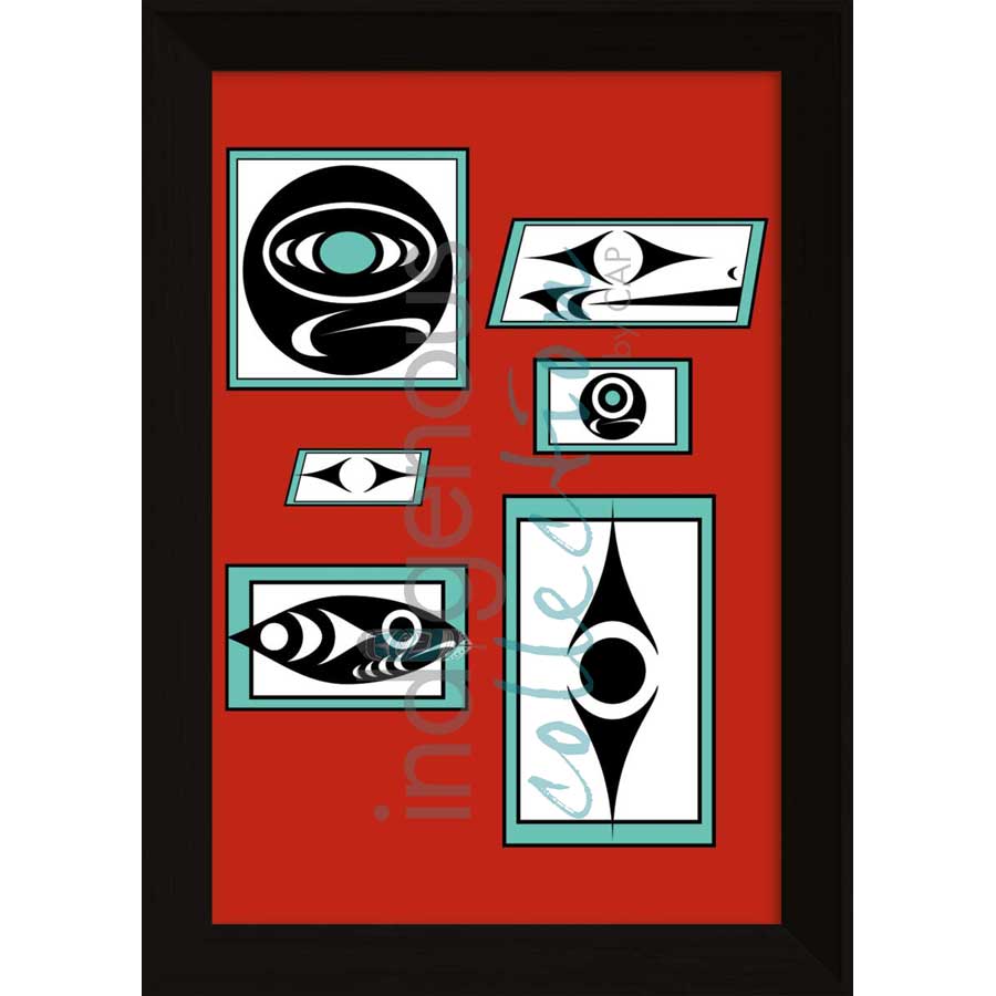 Coast Salish Mural Framed and Drymount