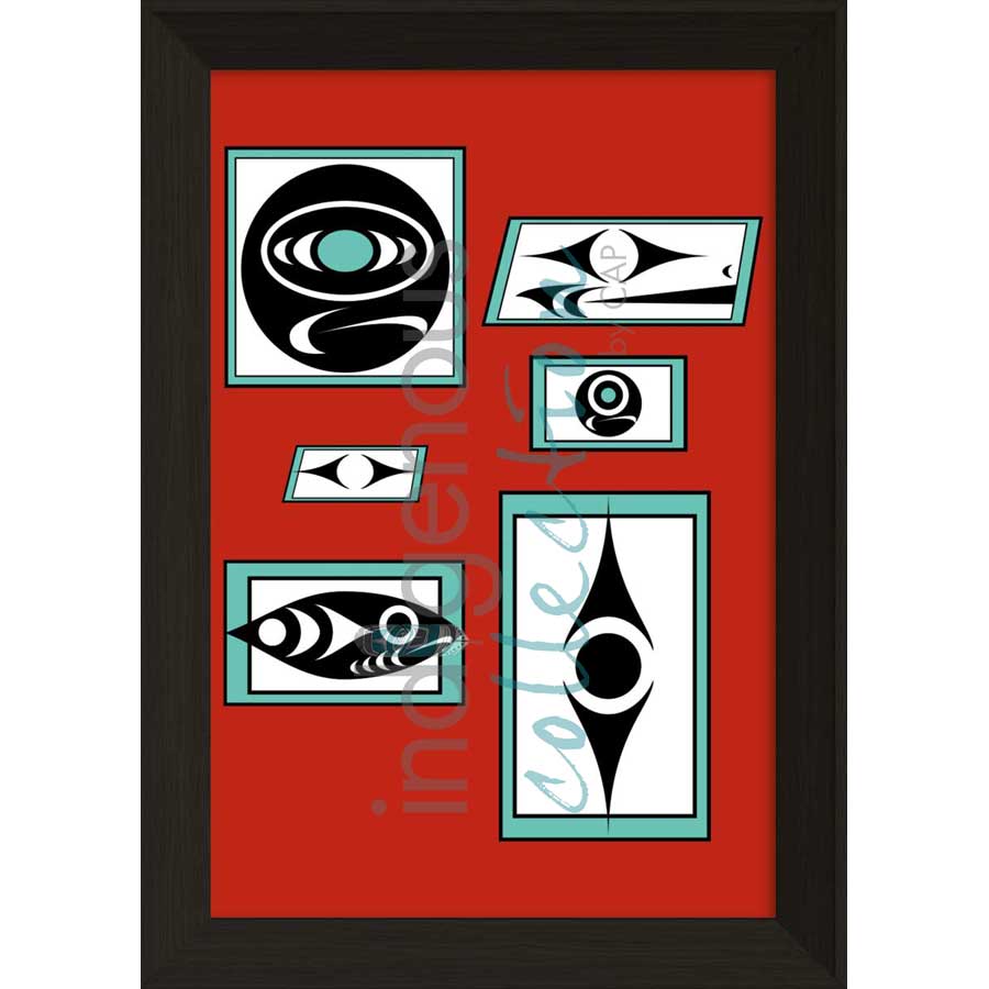 Coast Salish Mural Framed and Drymount