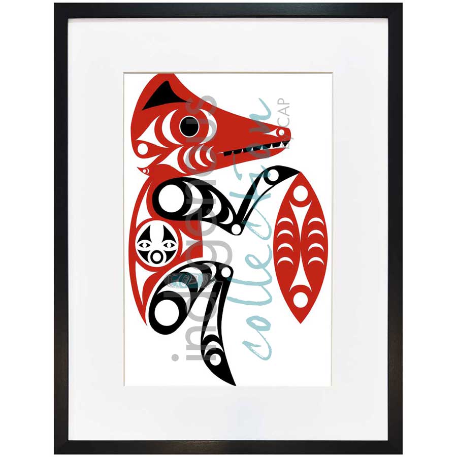 Young Wolf Feeding His People by artist Zac George SKOKAYLEM - Tsleil-Waututh Nation. Indigenous Collection