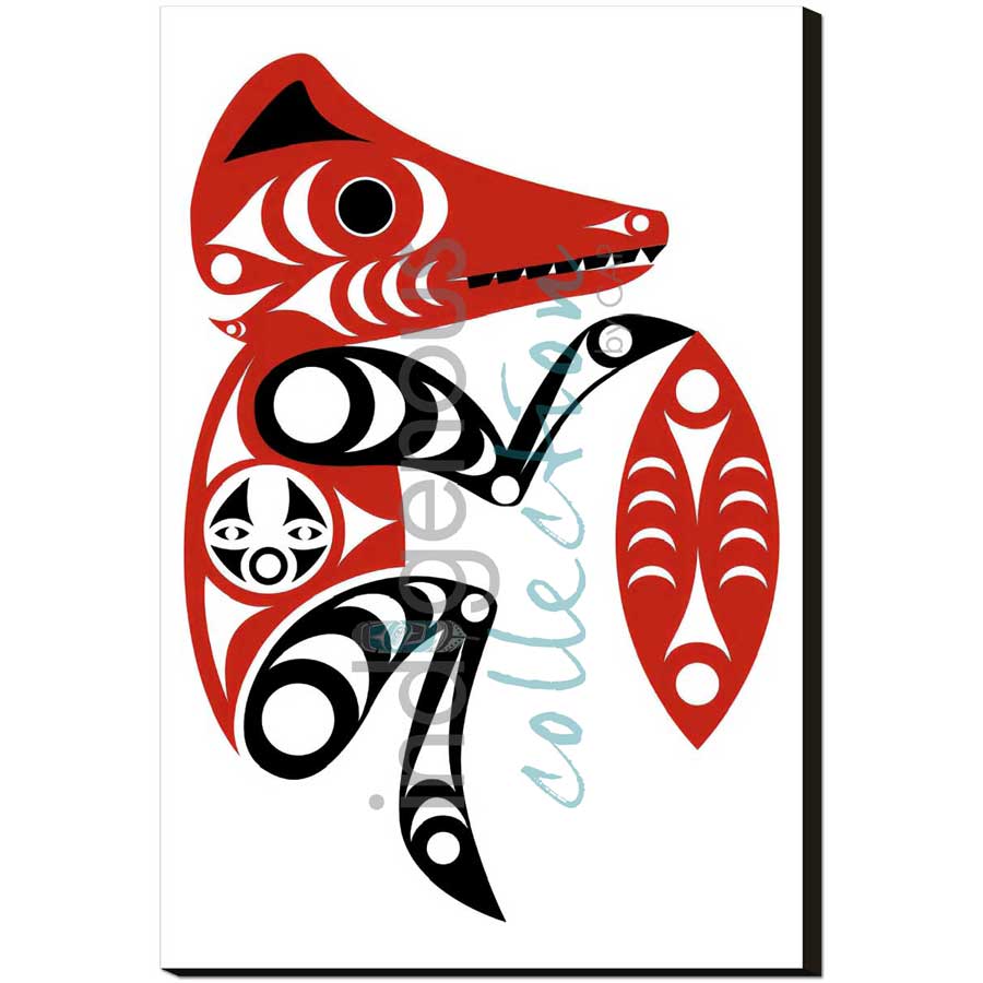 Young Wolf Feeding His People by artist Zac George SKOKAYLEM - Tsleil-Waututh Nation. Indigenous Collection