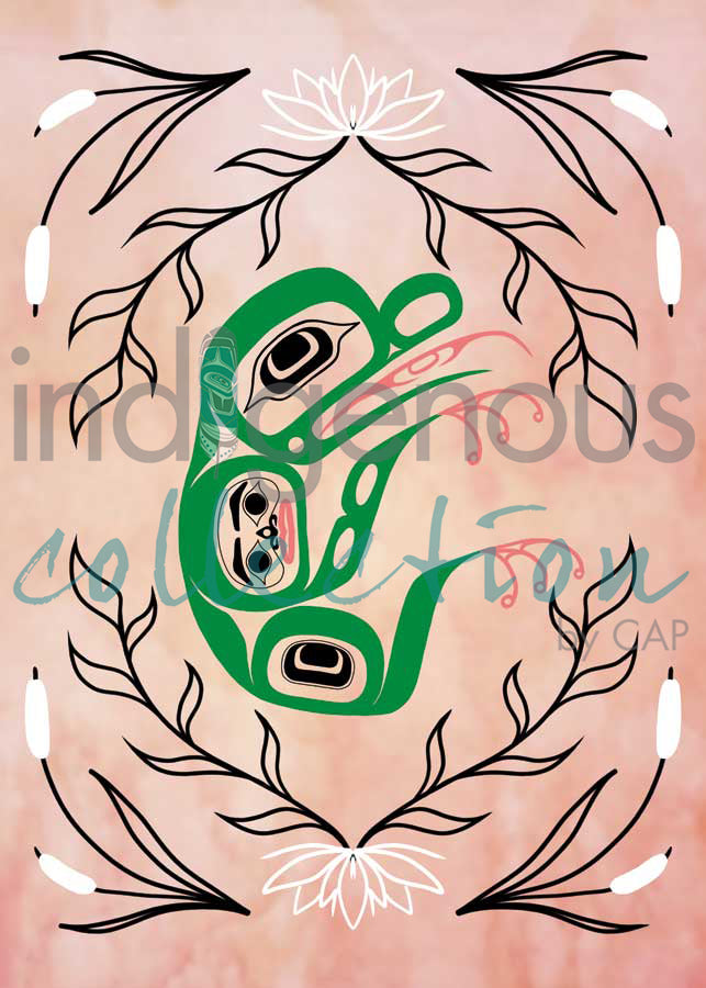 g̱anaaw̓ (Frog) by artist Carmen Paola Redunante