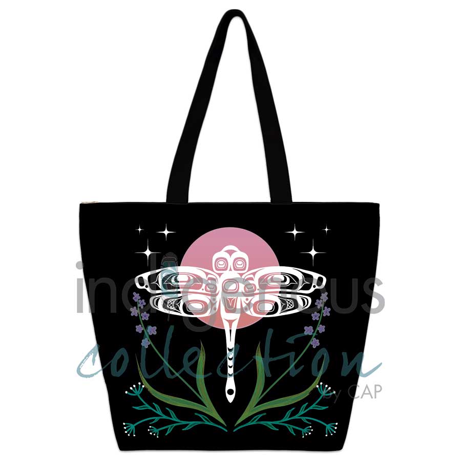 Halip'is (Dragonfly) Large Tote Bag by artist Carmen Redunante - Nisga'a