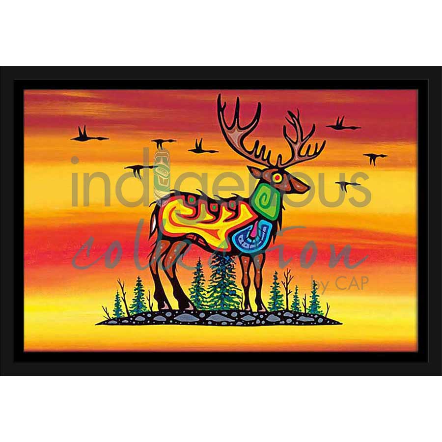 Caribou by artist Jeffrey Red George - Ojibway. Indigenous Collection