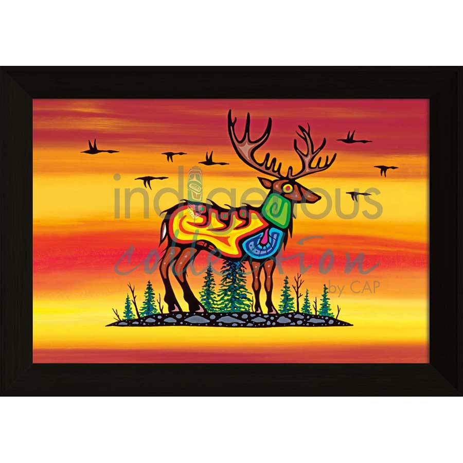 Caribou by artist Jeffrey Red George - Ojibway. Indigenous Collection