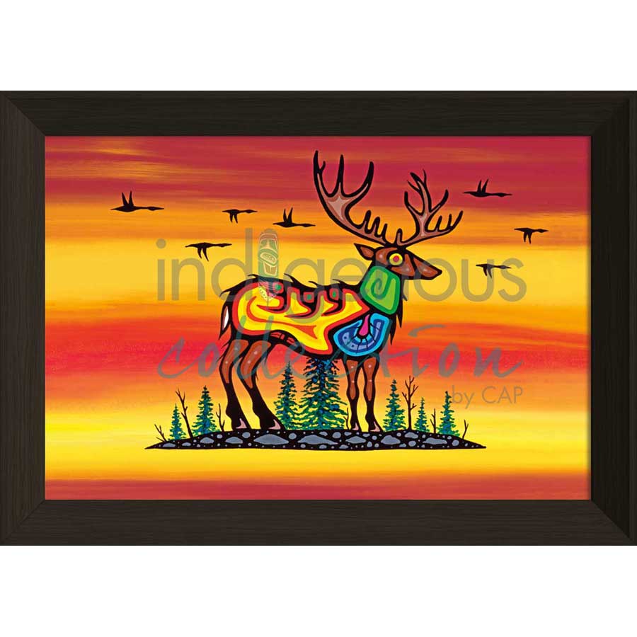 Caribou by artist Jeffrey Red George - Ojibway. Indigenous Collection