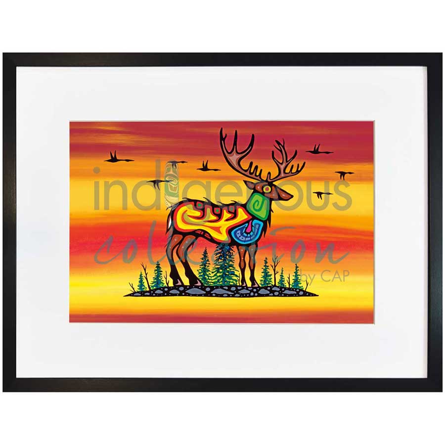 Caribou by artist Jeffrey Red George - Ojibway. Indigenous Collection