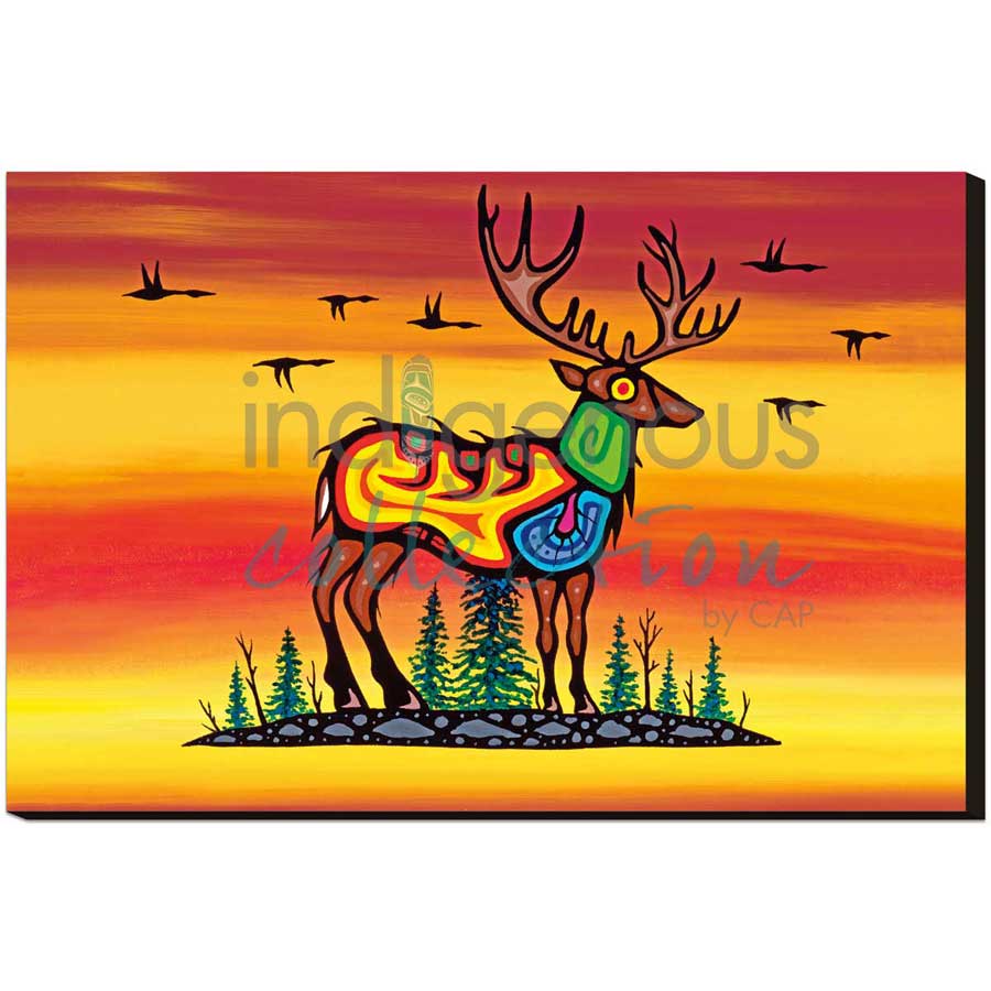 Caribou by artist Jeffrey Red George - Ojibway. Indigenous Collection