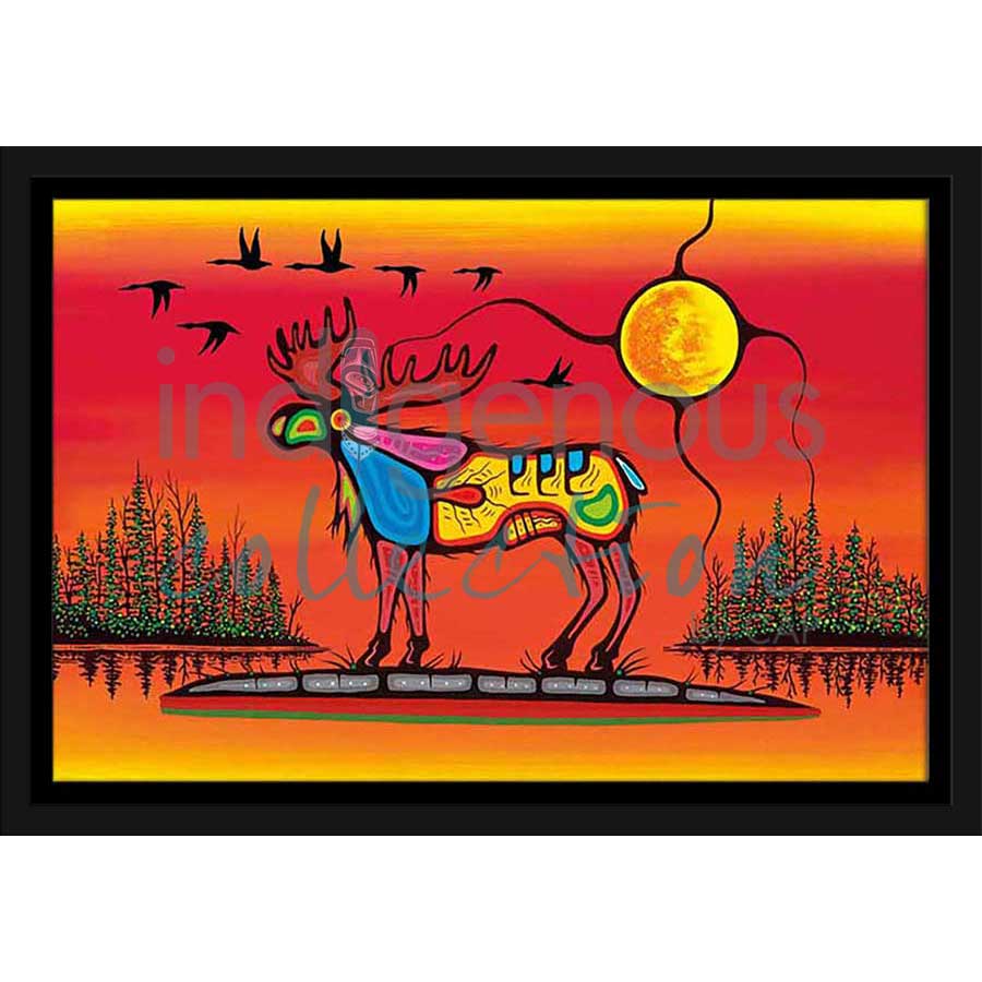 Moose by artist Jeffrey Red George - Ojibway. Indigenous Collection