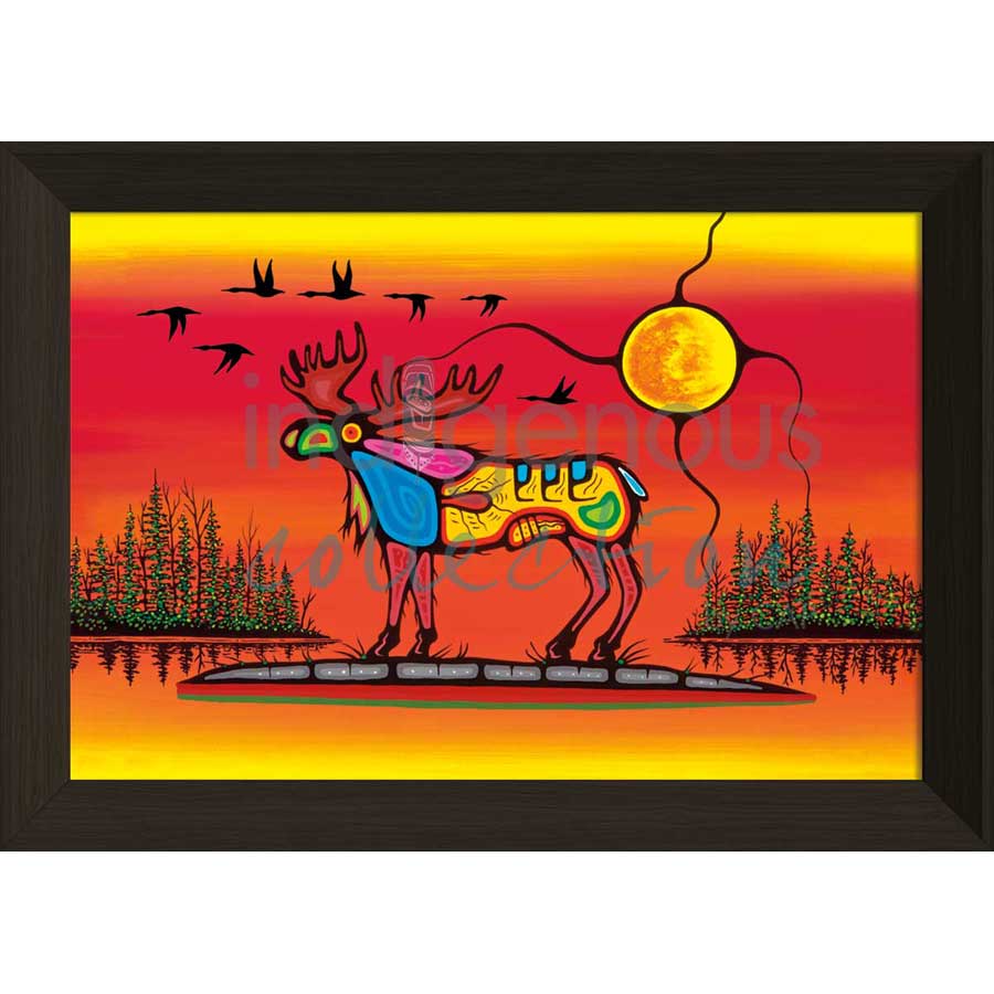 Moose by artist Jeffrey Red George - Ojibway. Indigenous Collection