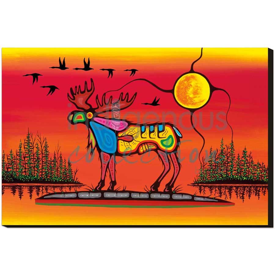 Moose by artist Jeffrey Red George - Ojibway. Indigenous Collection