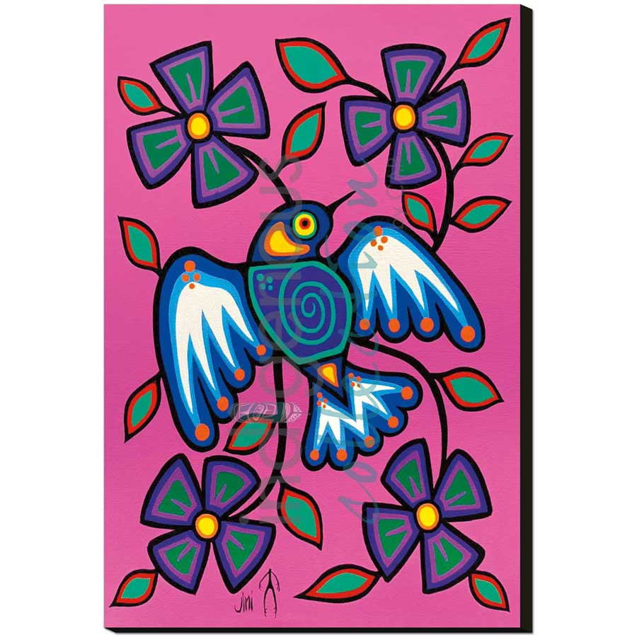 Blue Bird by artist Jim Oskineegish - Ojibway. Indigenous Collection
