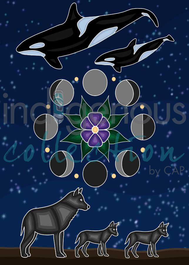 The Whale, the Wolf, and the Moon by artist Marissa Indoe