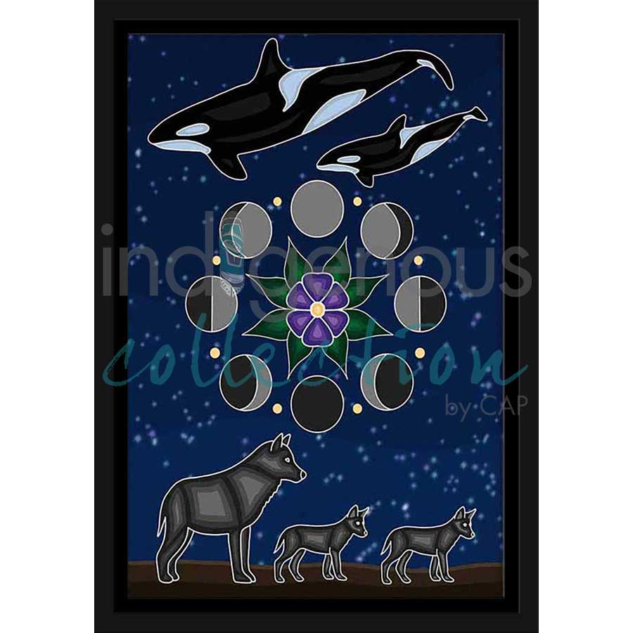 The Whale, the Wolf, and the Moon by artist Marissa Indoe - Anishinaabe. Indigenous Collection