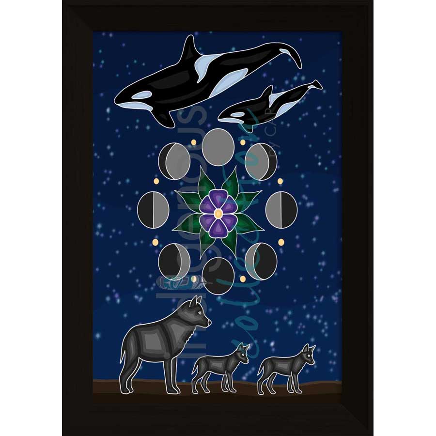 The Whale, the Wolf, and the Moon by artist Marissa Indoe - Anishinaabe. Indigenous Collection
