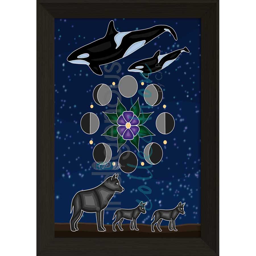 The Whale, the Wolf, and the Moon by artist Marissa Indoe - Anishinaabe. Indigenous Collection