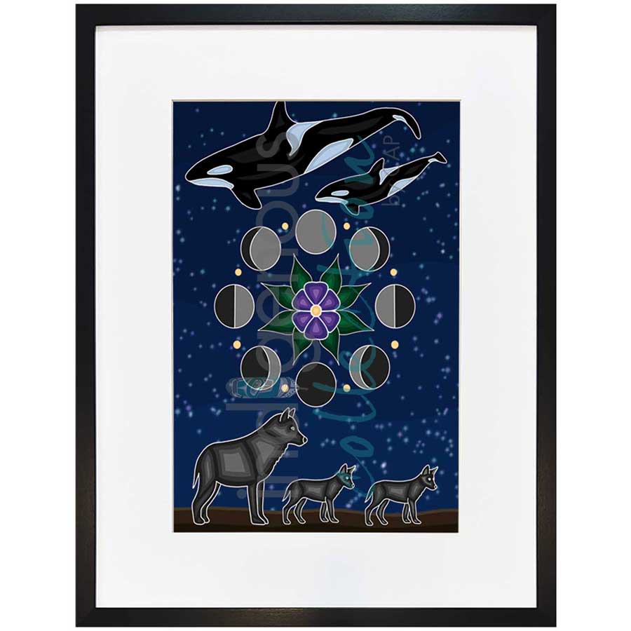 The Whale, the Wolf, and the Moon by artist Marissa Indoe - Anishinaabe. Indigenous Collection