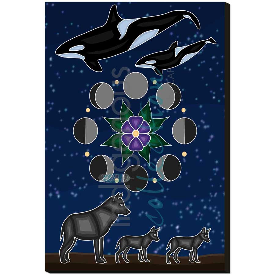 The Whale, the Wolf, and the Moon by artist Marissa Indoe - Anishinaabe. Indigenous Collection