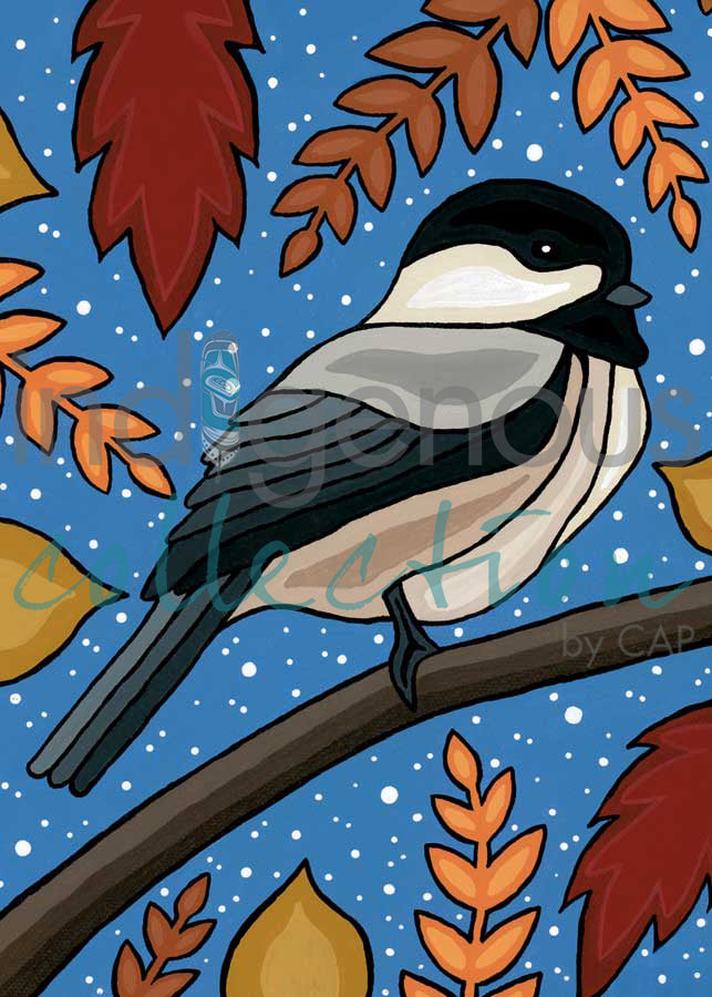 Fall Chickadee by artist Marissa Indoe
