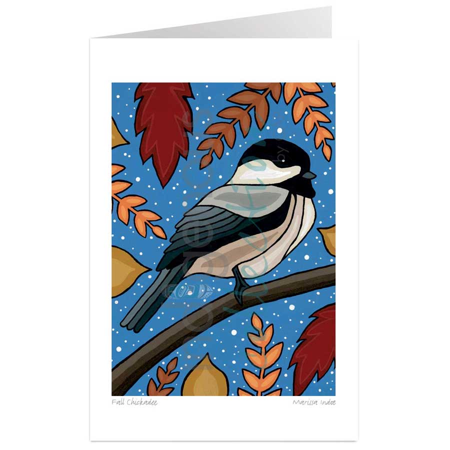 Fall Chickadee by artist Marissa Indoe