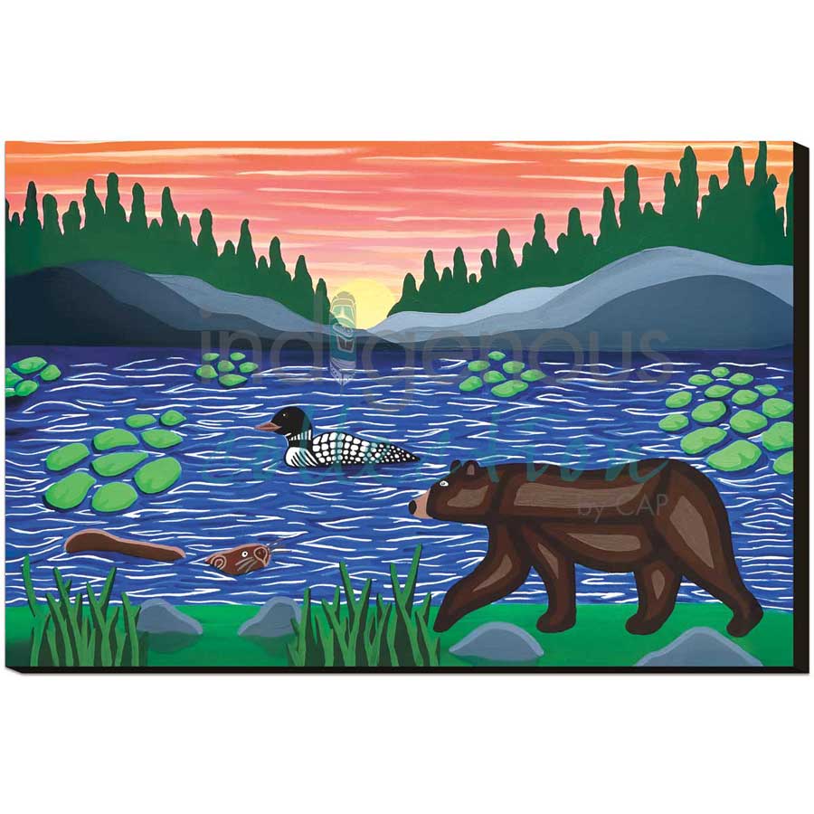 Life on the Lake by artist Marissa Indoe - Anishinaabe. Indigenous Collection