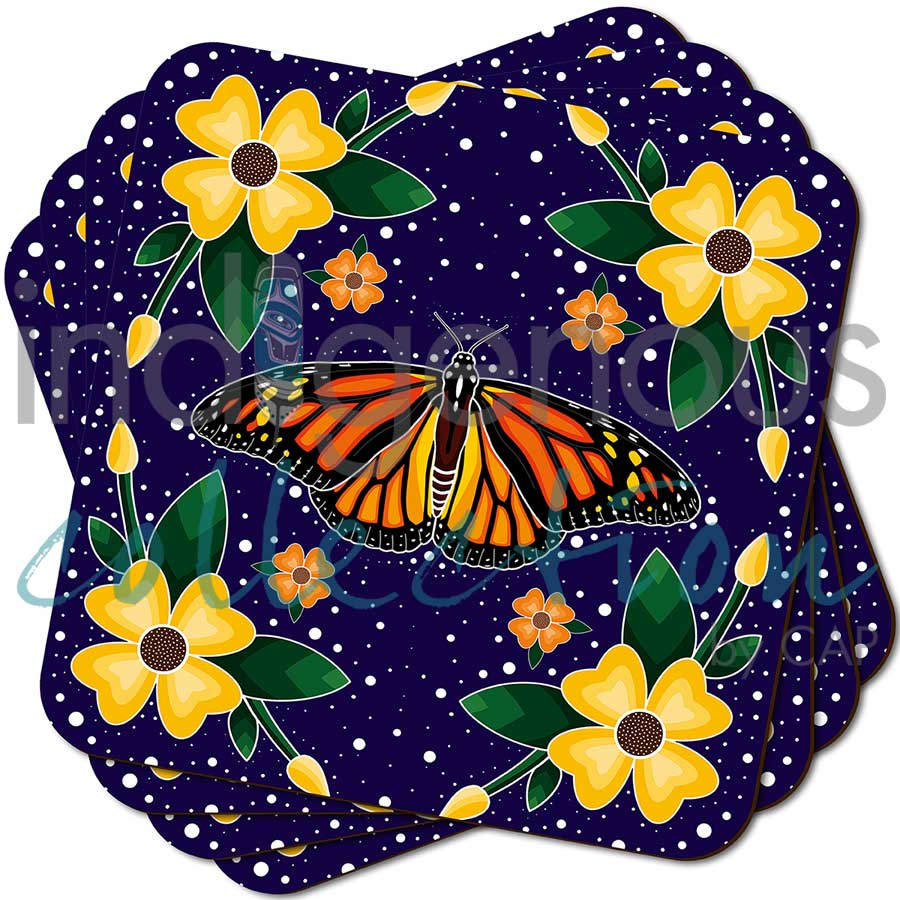 Monarch Butterfly Coaster by artist Marissa Indoe