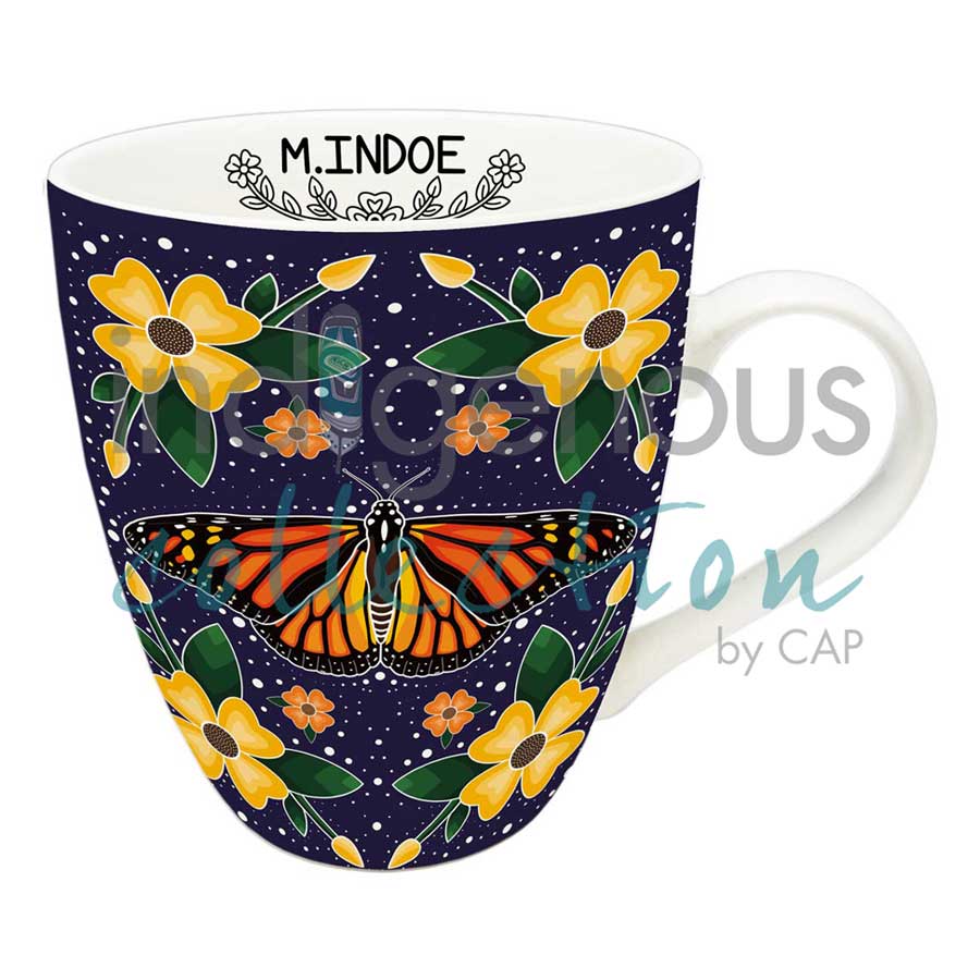 Monarch Butterfly Signature Mug by artist Marissa Indoe. Indigenous Collection.