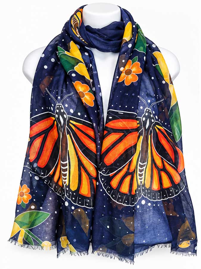 Monarch Butterfly Eco Scarf by artist Marissa Indoe