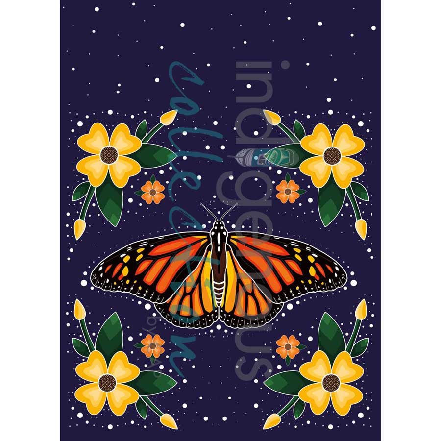 Monarch Butterfly Tea Towel by artist Marissa Indoe
