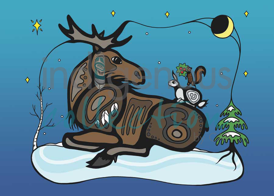 Winter Gathering by artist Adrienne Assinewai