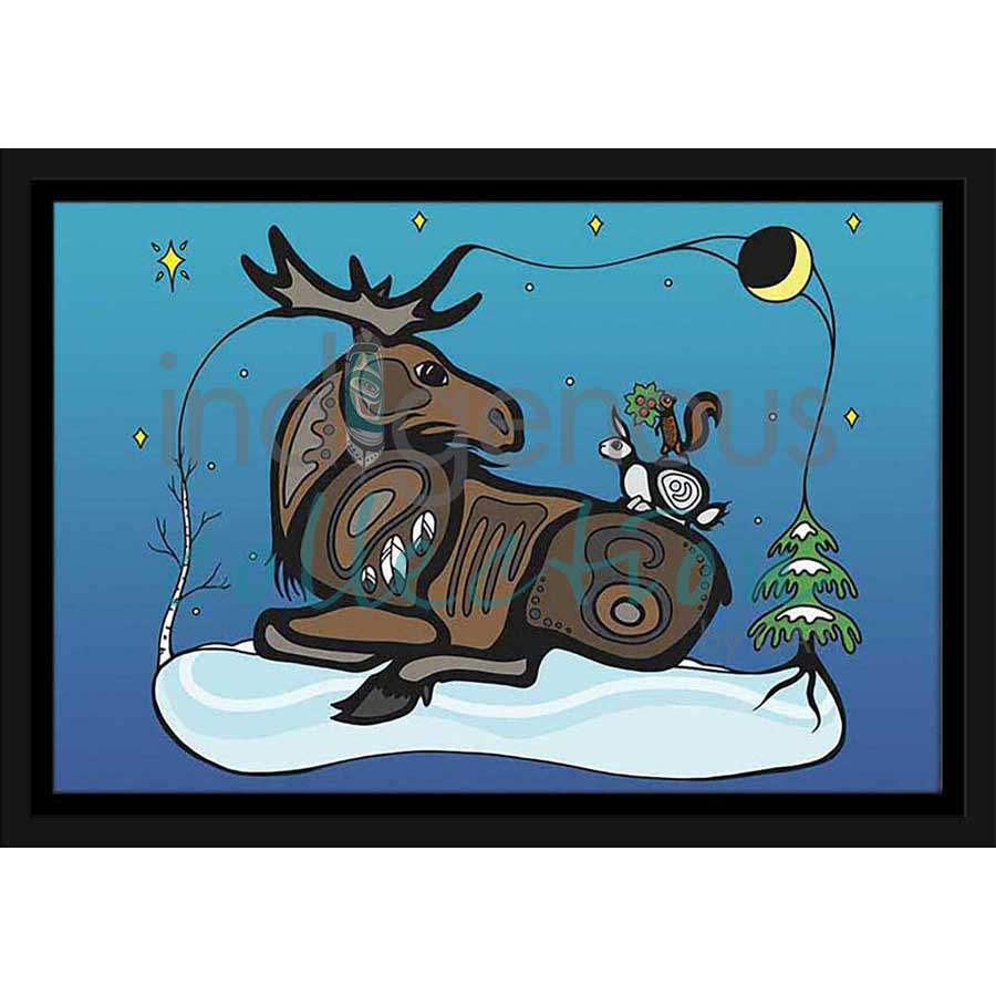 Winter Gathering by artist Adrienne Assinewai - Anishinaabe. Indigenous Collection