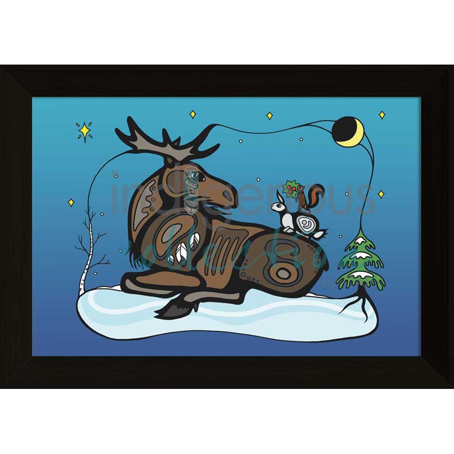 Winter Gathering by artist Adrienne Assinewai - Anishinaabe. Indigenous Collection