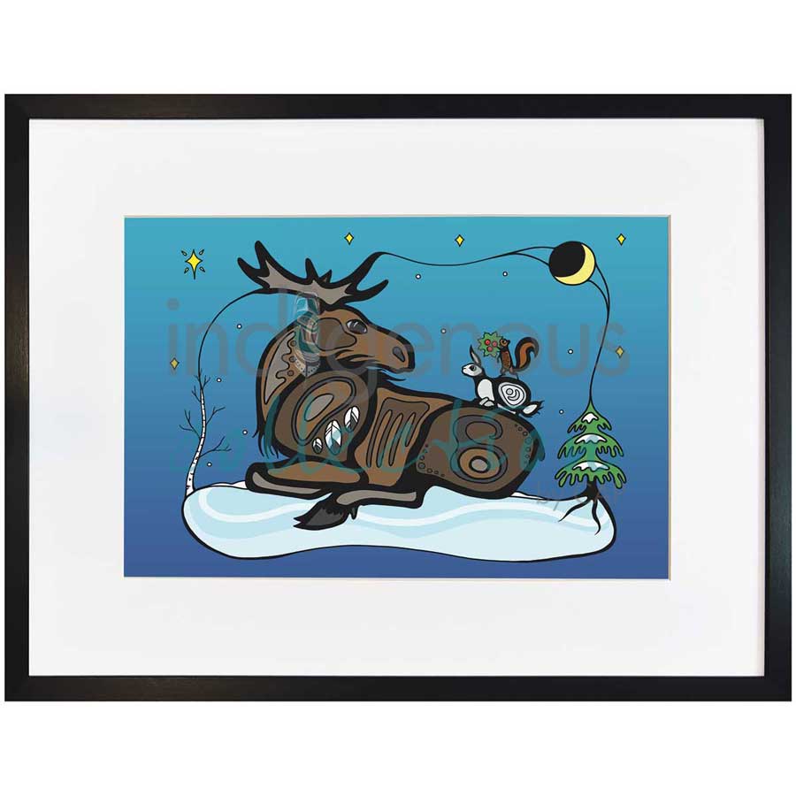 Winter Gathering by artist Adrienne Assinewai - Anishinaabe. Indigenous Collection