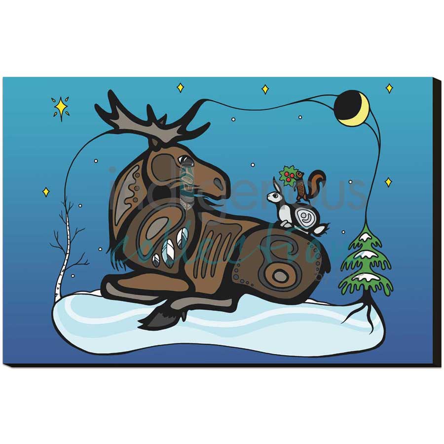 Winter Gathering by artist Adrienne Assinewai - Anishinaabe. Indigenous Collection