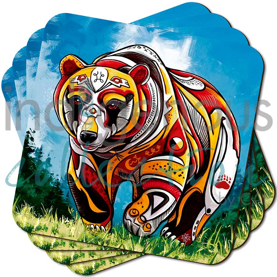 Spirit Bear Coaster by artist Stephanie White