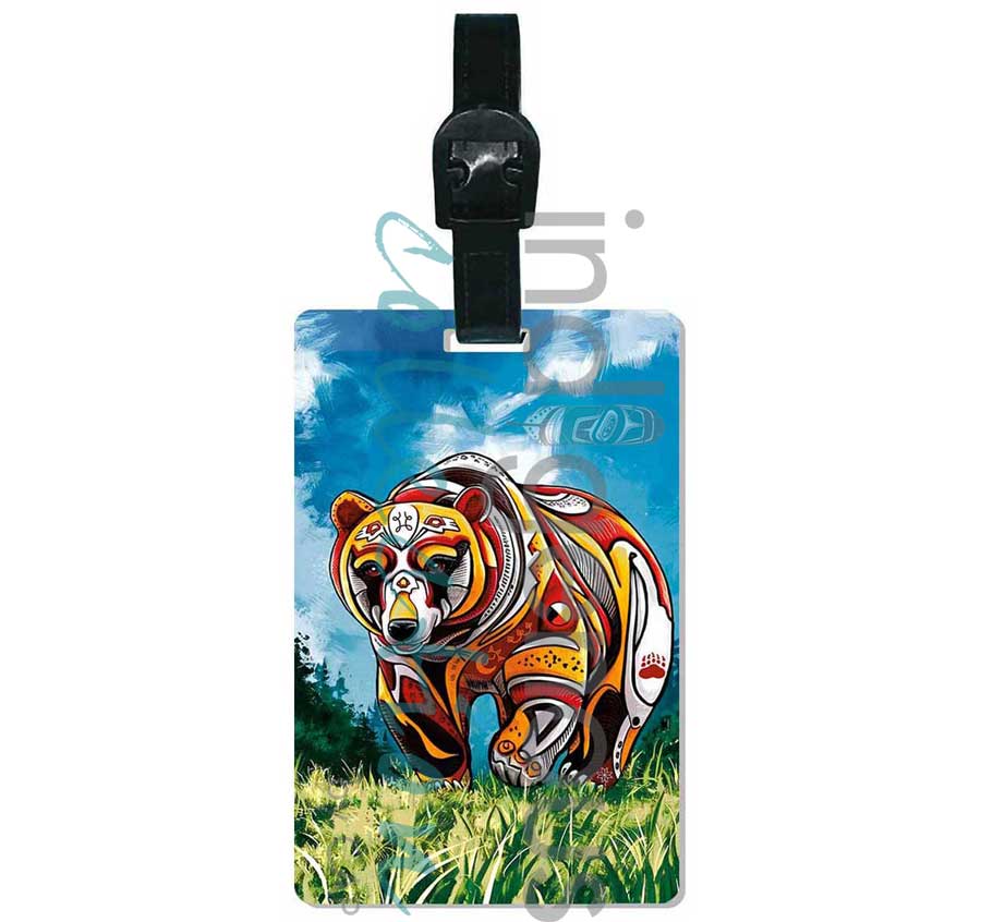 Spirit Bear Luggage Tag by artist Stephanie White