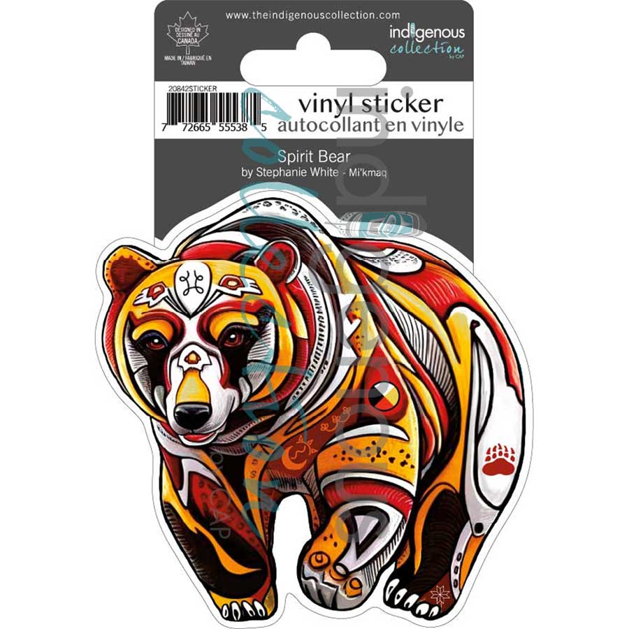 Spirit Bear Vinyl Die-Cut Sticker by artist Stephanie White