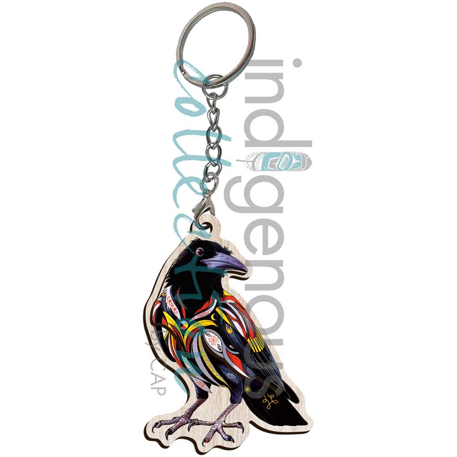 Spirit Crow 3D Keychain by artist Stephanie White. Indigenous Collection.