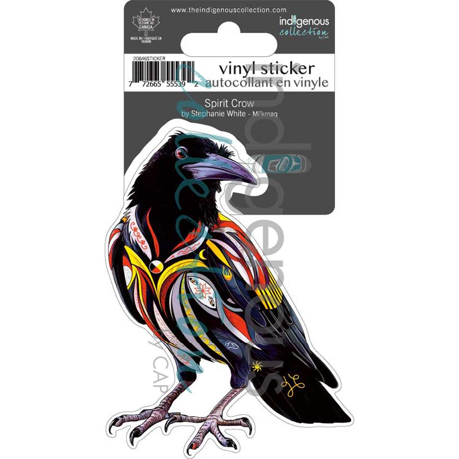 Spirit Crow Vinyl Die-Cut Sticker by artist Stephanie White